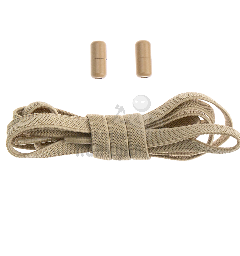 Эластичные шнурки для кроссовок с металлическим замком, 100-150см, плоский, цв.бежевый