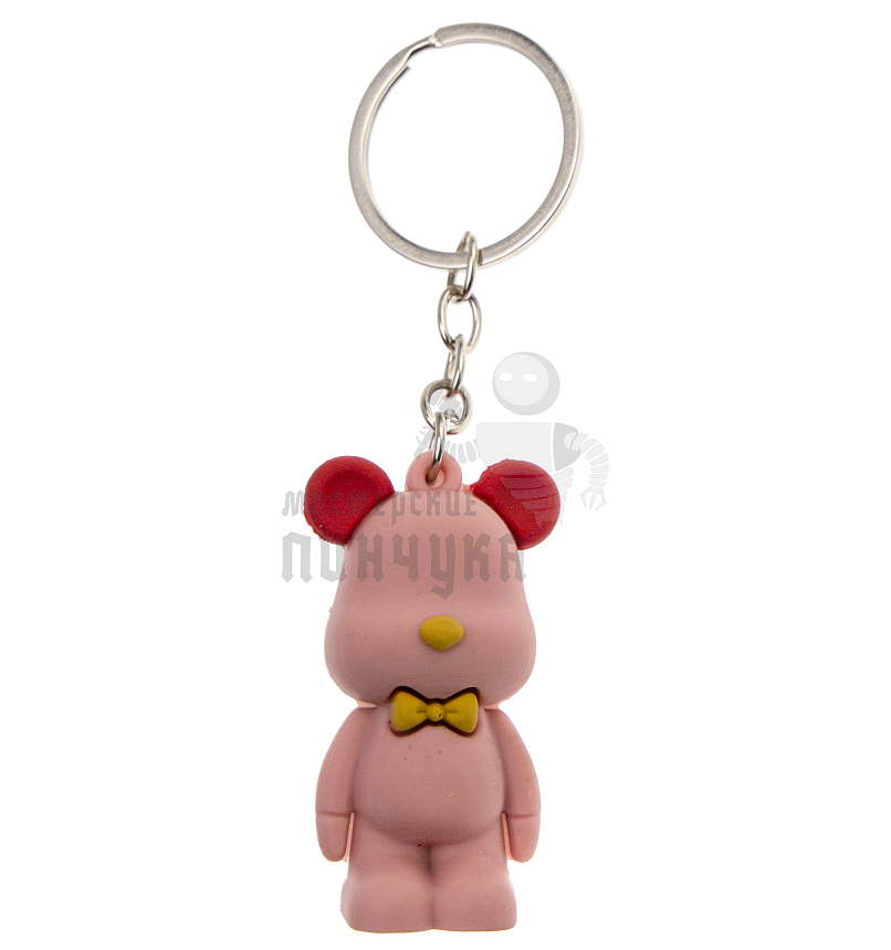 Брелок для ключей "Мишка с бабочкой" 