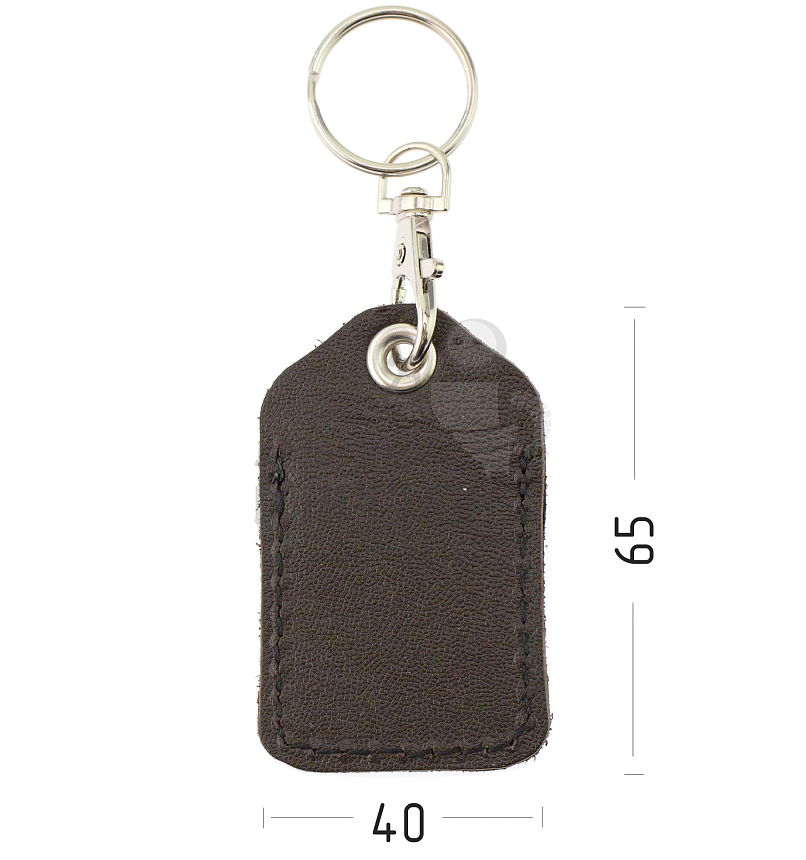Чехол брелок прямоугольный с карабином, цв.коричневый 