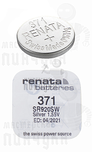 Батарейка часовая RENATA R371 SR920SW BL1 (1/10/100) - Чертеж