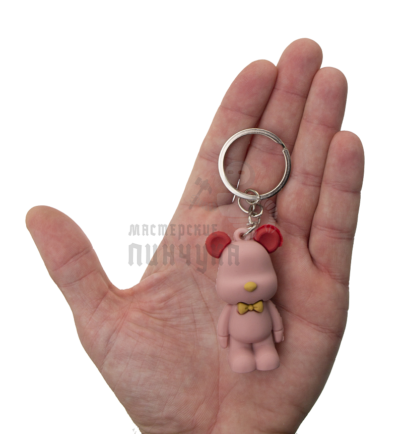 Брелок для ключей "Мишка с бабочкой" 