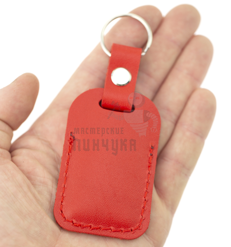 Чехол брелок для автомобильной сигнаизации, прямоугольный, крепление на винте с кольцом, цв.красный