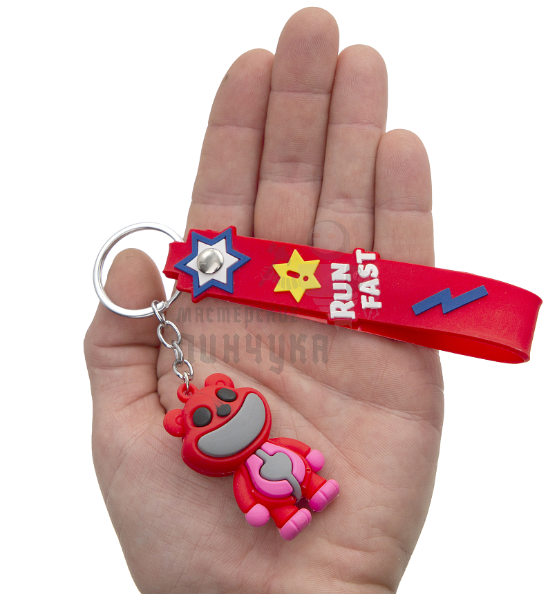 Брелок для ключей "Бобби-обнимашка" цв.красный + ремешок