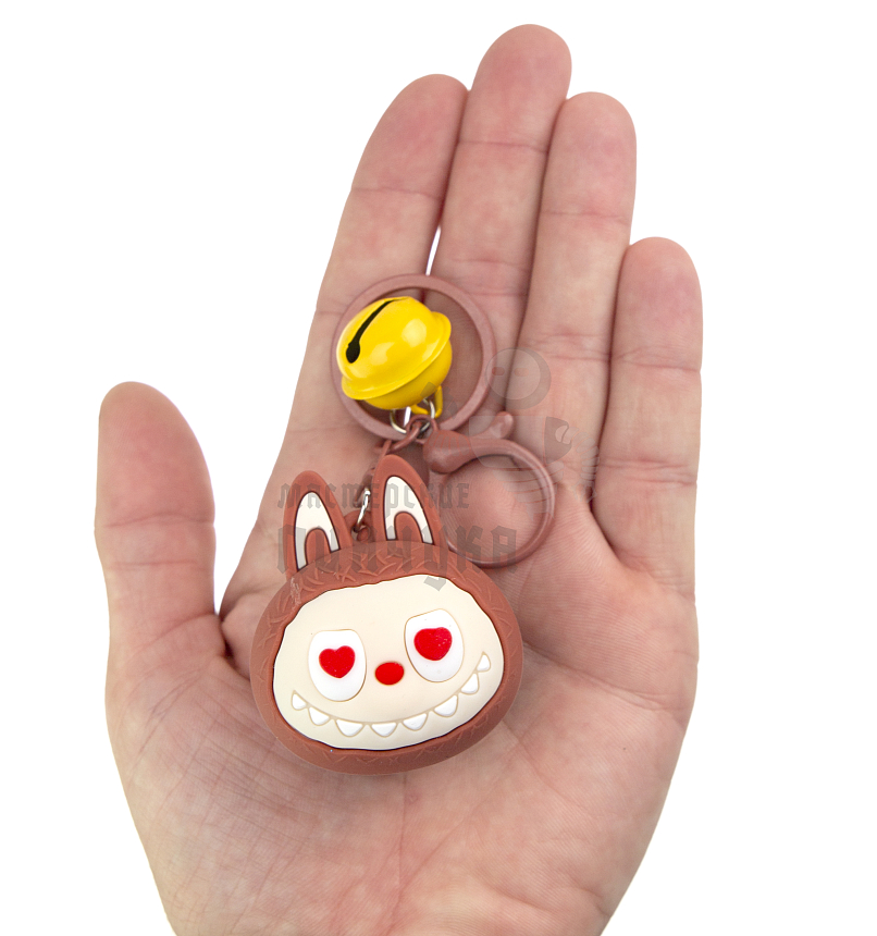 Брелок для ключей "LABUBU" антистресс, карабин+колокольчик, цв.коричневый