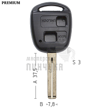 Корпус ключа TOYO-30.P1 TOY48P TY47P80 2 кнопки короткий КНР  LEXUS - Чертеж
