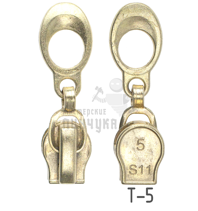 Бегунок для спиральной молнии, тип 5, автомат N2, цв.золото