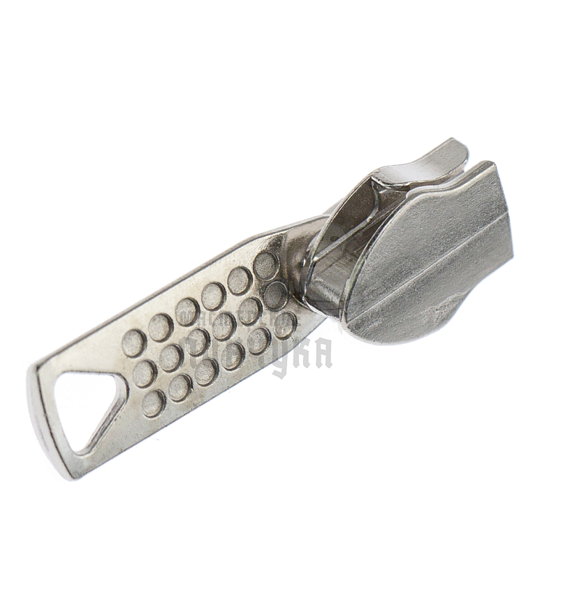 Бегунок для спиральной молнии, тип 10, сумочный, цв. никель, 18 точек