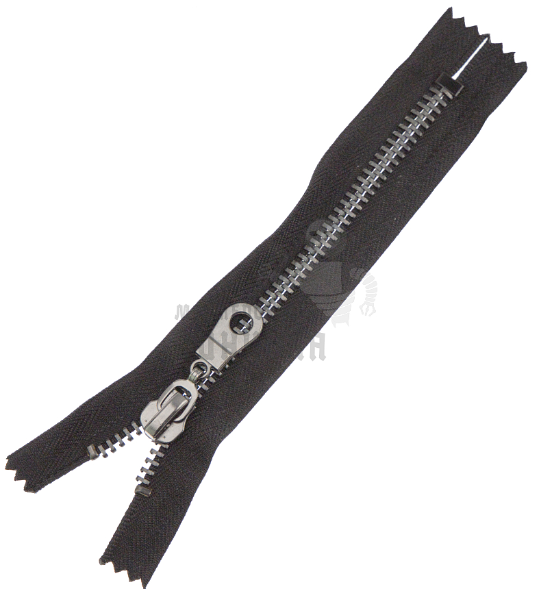 Молния металлическая тип 8 16см, н/р, цв черный 322, зв оксид
