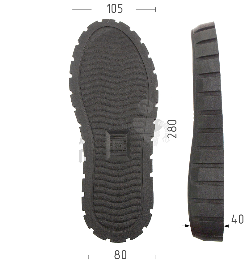 Подошва жен. "ODRI", р.39, цв.ченый