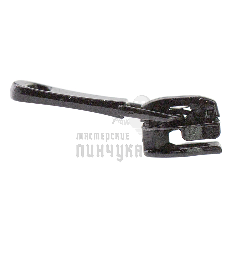 Бегунок для спиральной (витой) молнии, тип 5, автомат, арт.C8,цв. черный лакир.