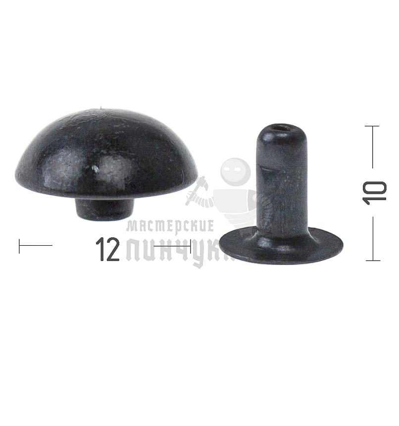 Хольнитены 12х8мм, сфера, односторонний, цв. оксид