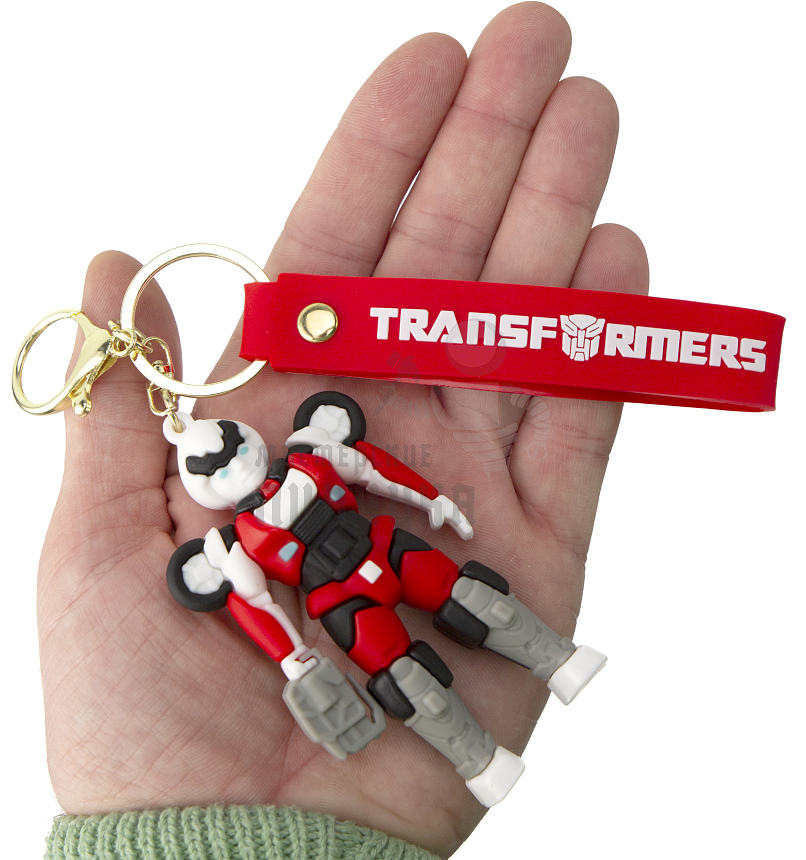 Брелок для ключей "TRANSFORMERS", цв.бело/красный + карабин