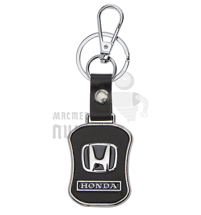 Авто карабин с кольцом для ключей HONDA Экокожа (гладкая)