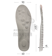 Стельки для обуви "Nateno", цв. серо-салатовый, р-р 35-40 - Чертеж