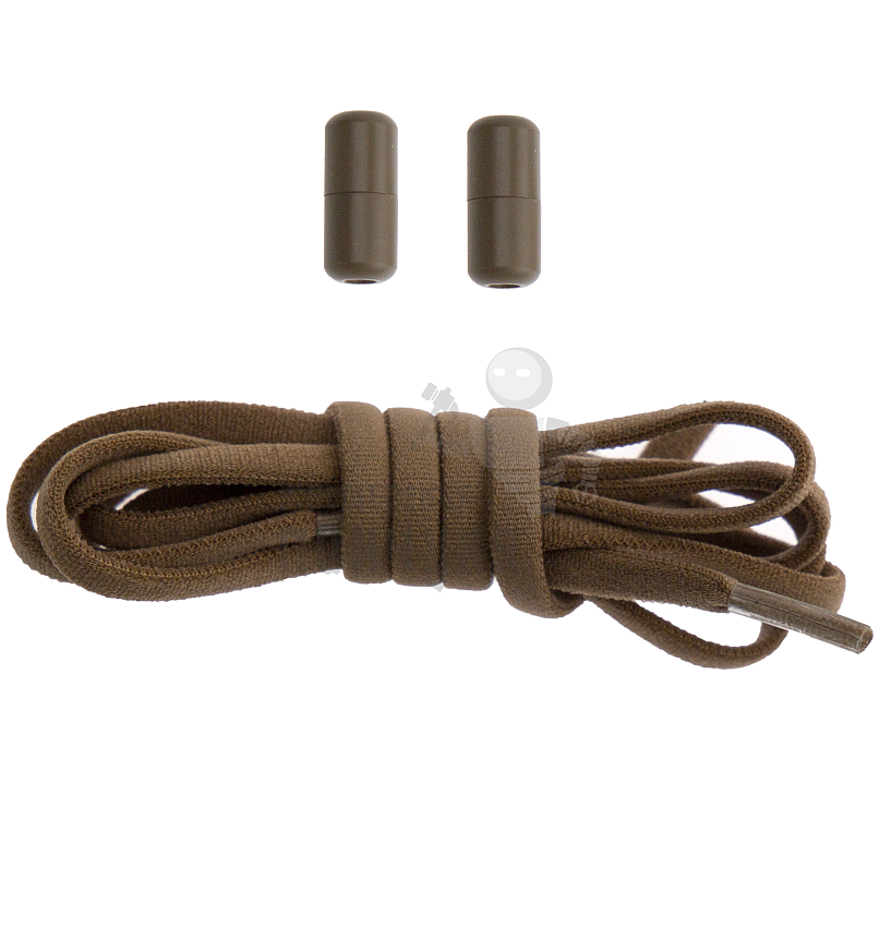 Эластичные шнурки для кроссовок с металлическим замком, 100-150см, круглые, цв.коричневый