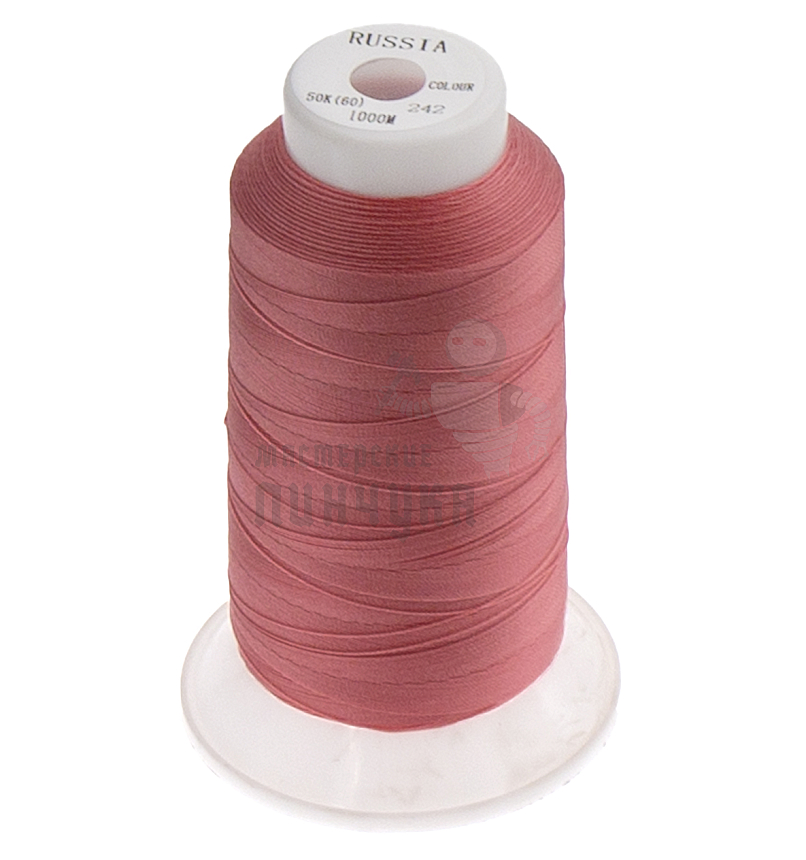 Нитки швейные 50К-1000м, цв.розовый, толщина 0,25мм