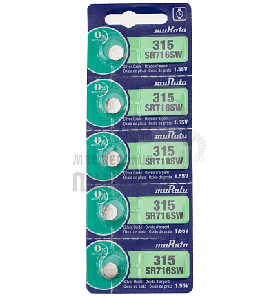 Батарейка muRata 315 SR716SW BL5 1.55V (5/100/500)