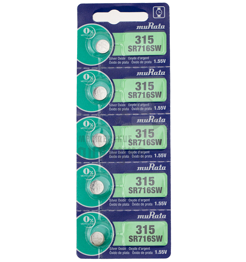 Батарейка muRata 315 SR716SW BL5 1.55V (5/100/500)