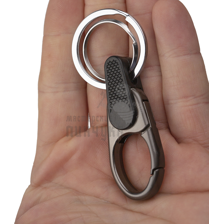Карабин с двумя кольцами для ключей овальный