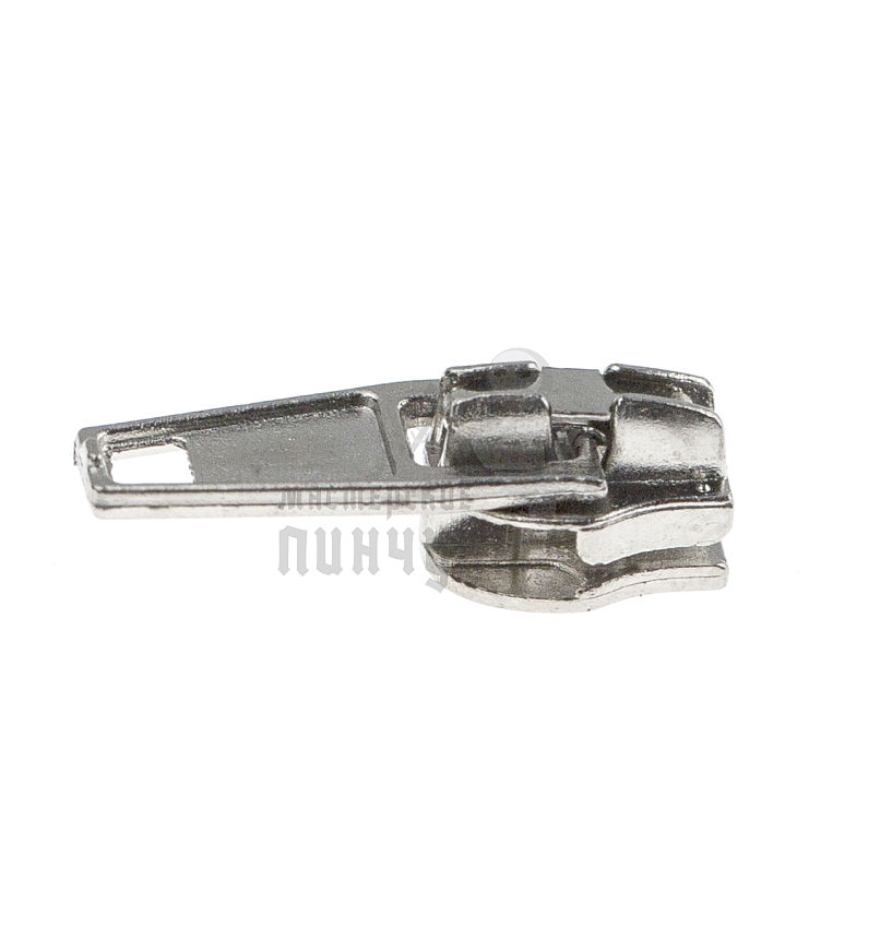 Бегунок для спиральной молнии, тип 3, автомат, цв. никель