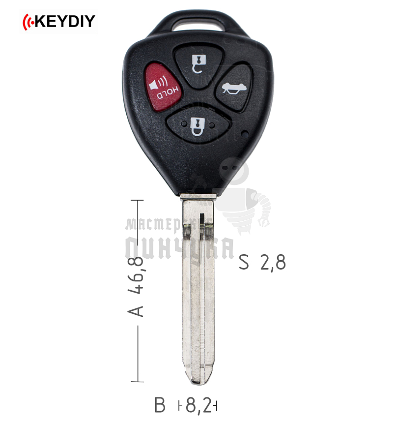 Ключ серии B в стиле TOYOTA для KD900 без встроенного чипа КНР// 3кн+паника