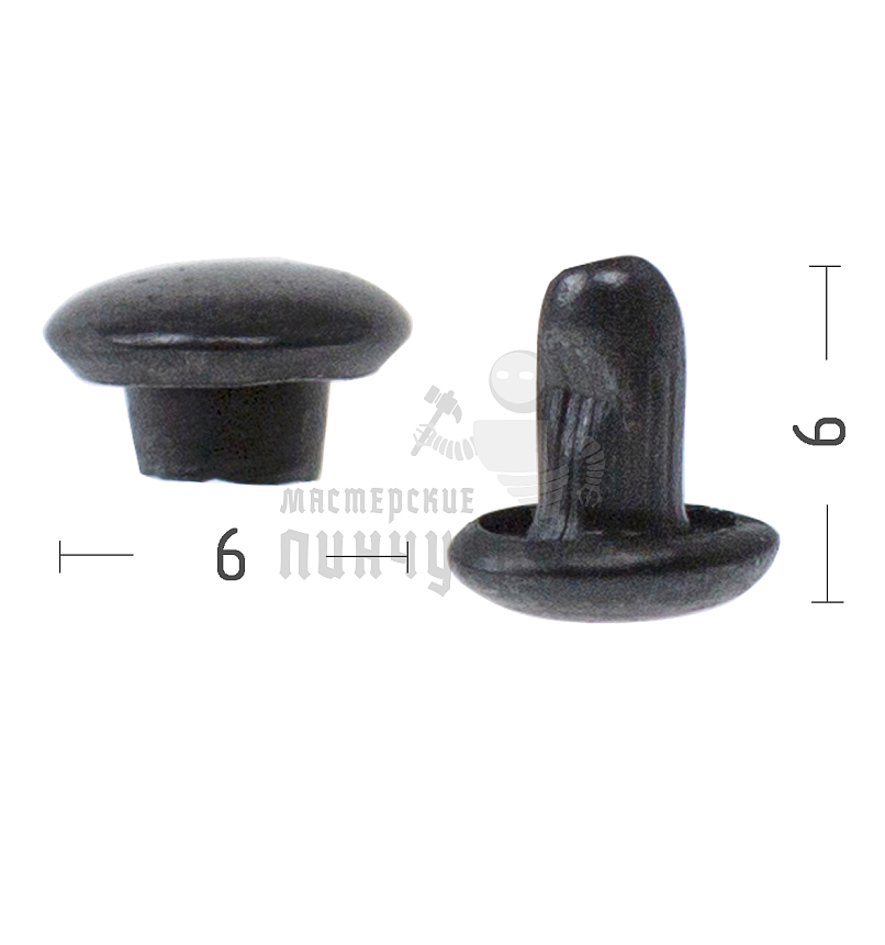 Хольнитены №0, 6х6мм, 2-х сторонний, сталь, цв. оксид