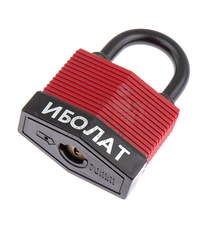Навесной замок "ИБОЛАТ" 70мм (красный)