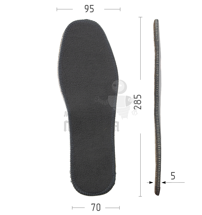Стелька войлочная с флисом (В17) р.47