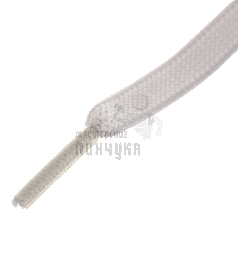 Эластичные шнурки для кроссовок с металлическим замком, 100-150см, плоский, цв.белый