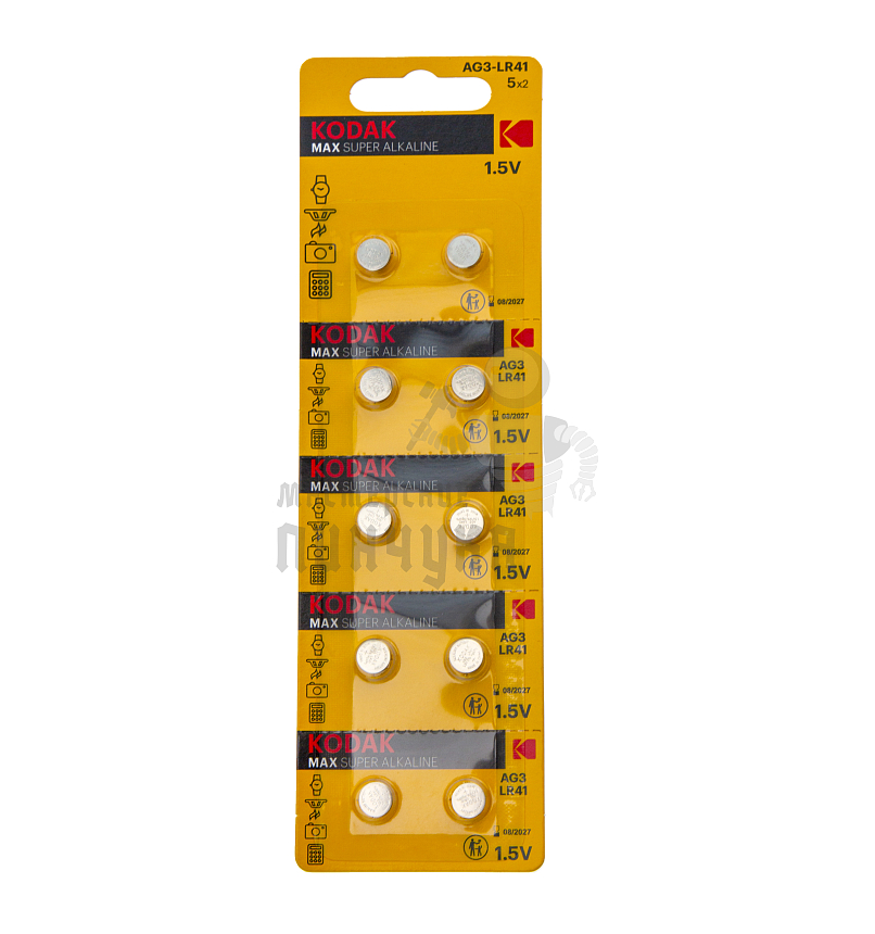 Батарейка KODAK AG3 LR41 BL10 Alkaline 1.5V (10/100/3600)