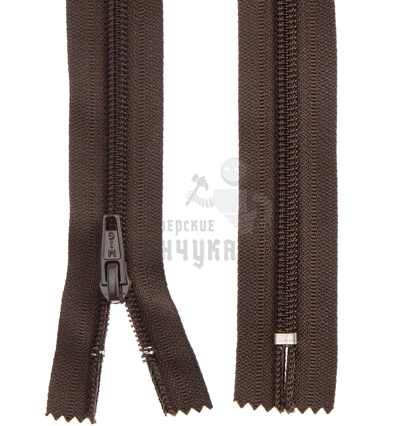 Молния №7 25см Коричневый