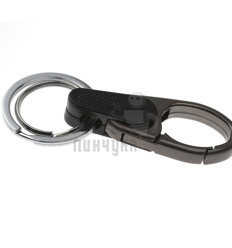 Карабин с двумя кольцами для ключей овальный