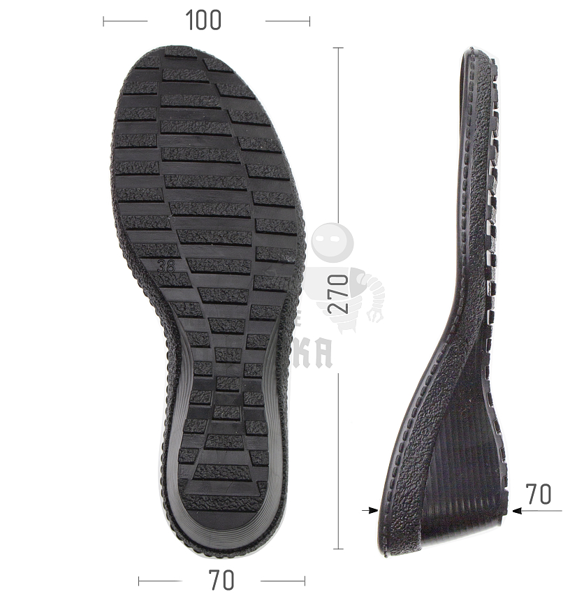 Подошва жен., Киров 80479 р. 38, цв. черный