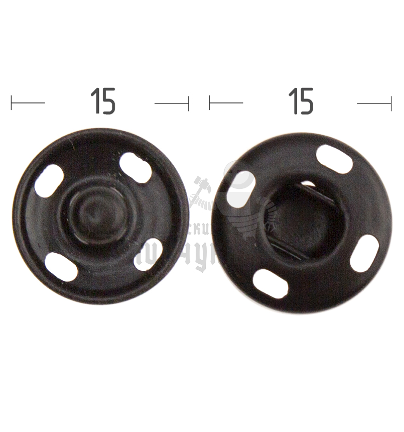 Кнопка пришивная 15мм латунь цв оксид