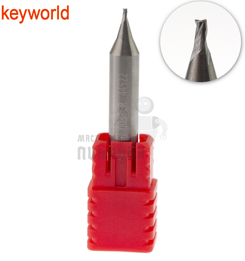 Вертик.фреза KeyWorld 0039CR ф1,0мм CARBIDE (ф1Х6DX40L) 