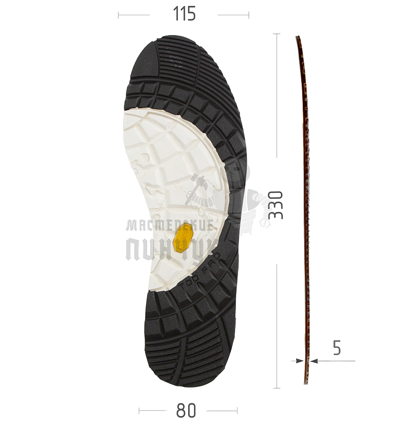 Подошва PILIGRIM RB 112 черно белый