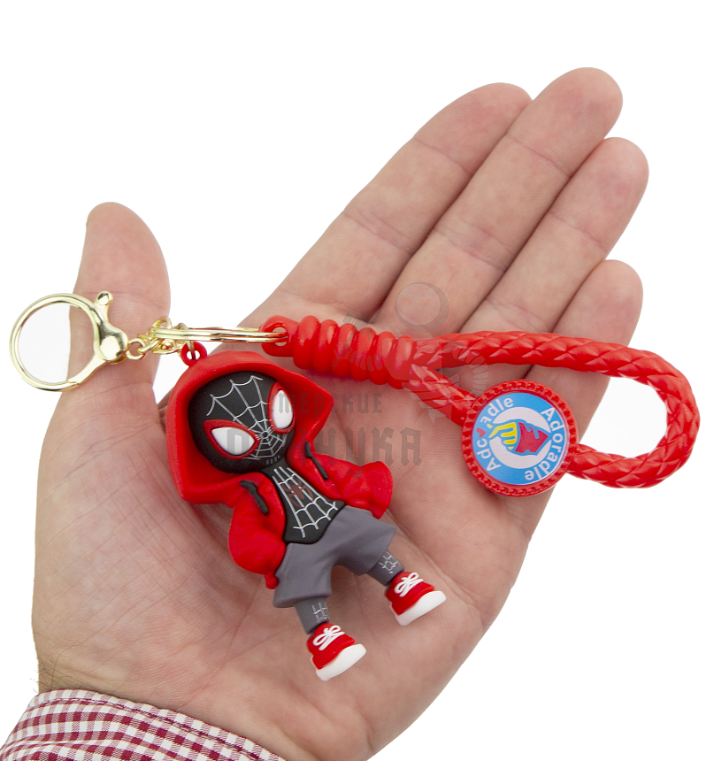 Брелок для ключей "Человек-Паук" цв.красный+ карабин