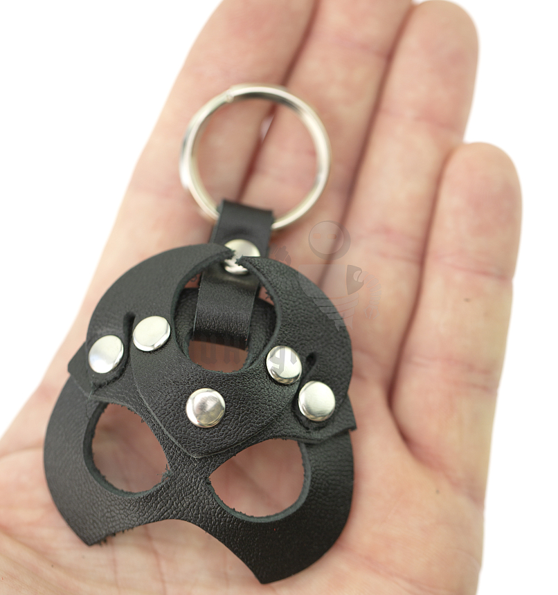 Брелок кожаный Чертик, цв.черный