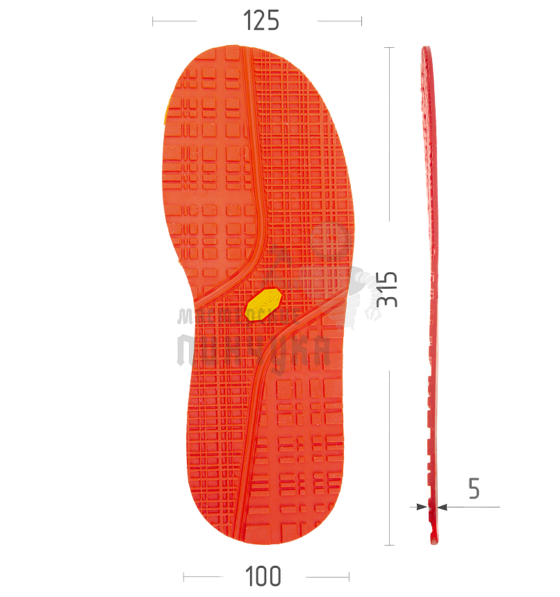 Подошва PILIGRIM RB115 цв.красный