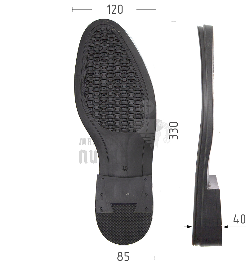 Подошва муж. Киров 90555 р. 45, цв. черный