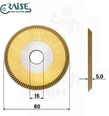 Фреза Raise T-0014J угловая HSSCo (Ф80X5XФ16X40°)