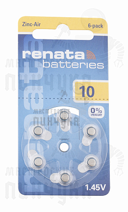 Батарейка RENATA ZA10 (6/60/300/3000)