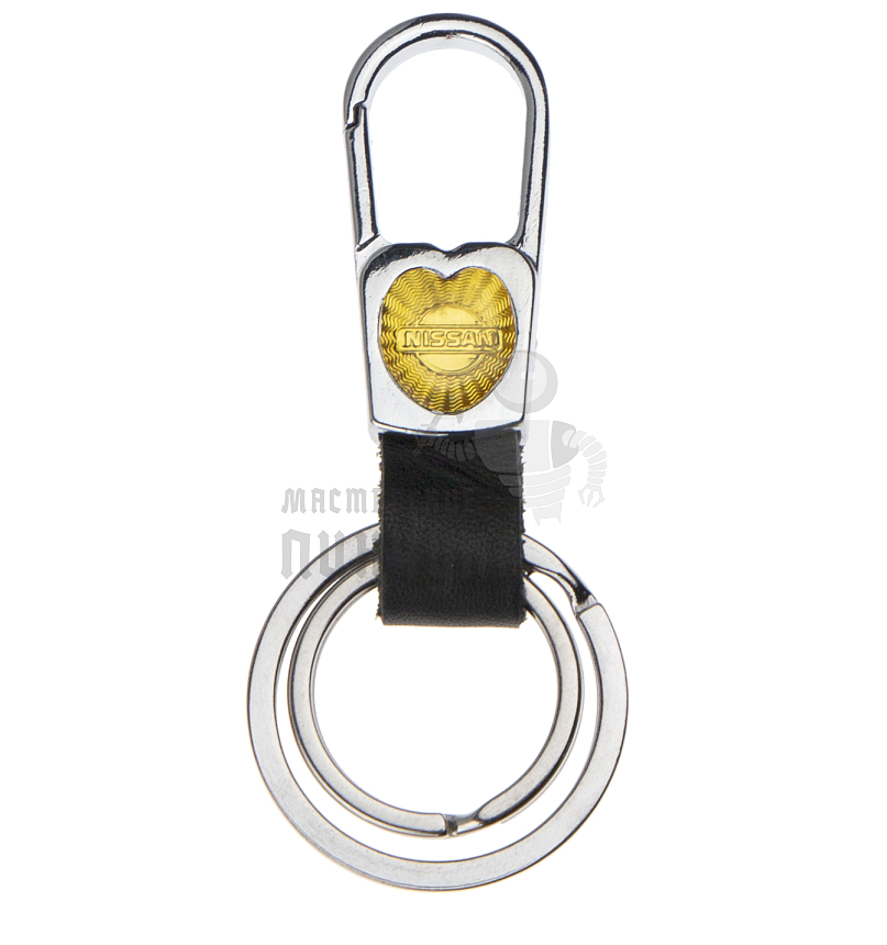 Авто карабин с двумя кольцами для ключей NISSAN
