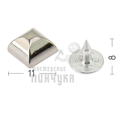 Хольнитен фигурный, 8х8мм, односторонний, цв.никель