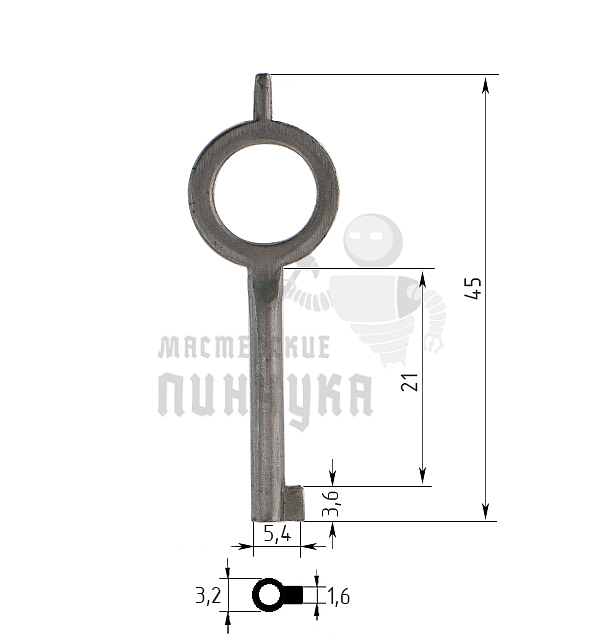 Заготовка ключа для наручников РОССИЯ