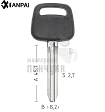 Заготовка ключа  TOYO-15.P   TOY43P   TY51P   TY37RP79   TR47P авт.пласт. TOYOTA /// КНР - Чертеж