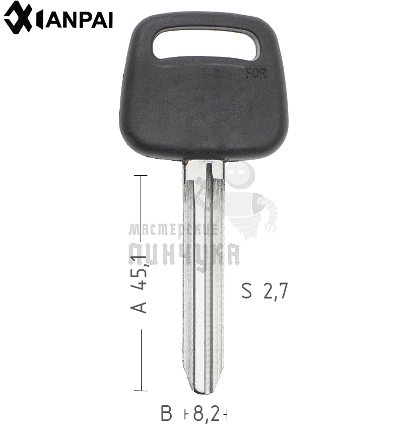 Заготовка ключа  TOYO-15.P   TOY43P   TY51P   TY37RP79   TR47P авт.пласт. TOYOTA /// КНР