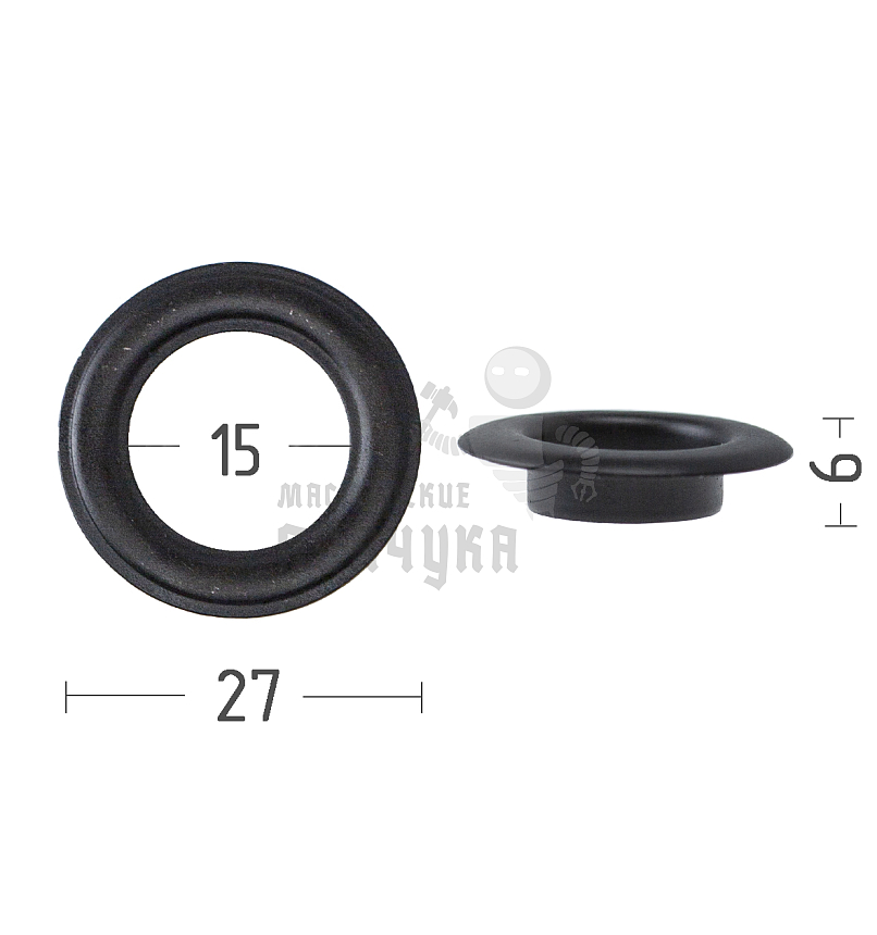 Люверсы №28, 15мм, сталь, цв. оксид.