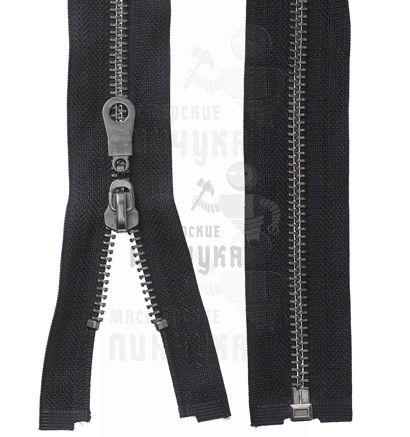 Молния металлическая, тип 5, 60см, цв. черный / оксид
