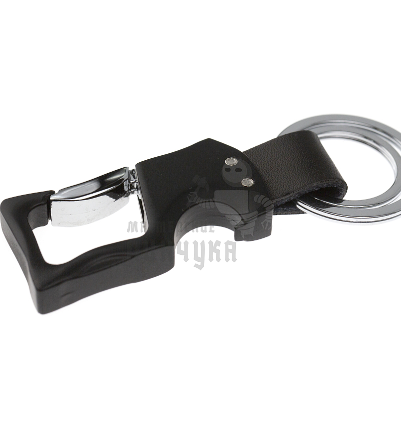Карабин с двумя кольцами для ключей и открывашкой